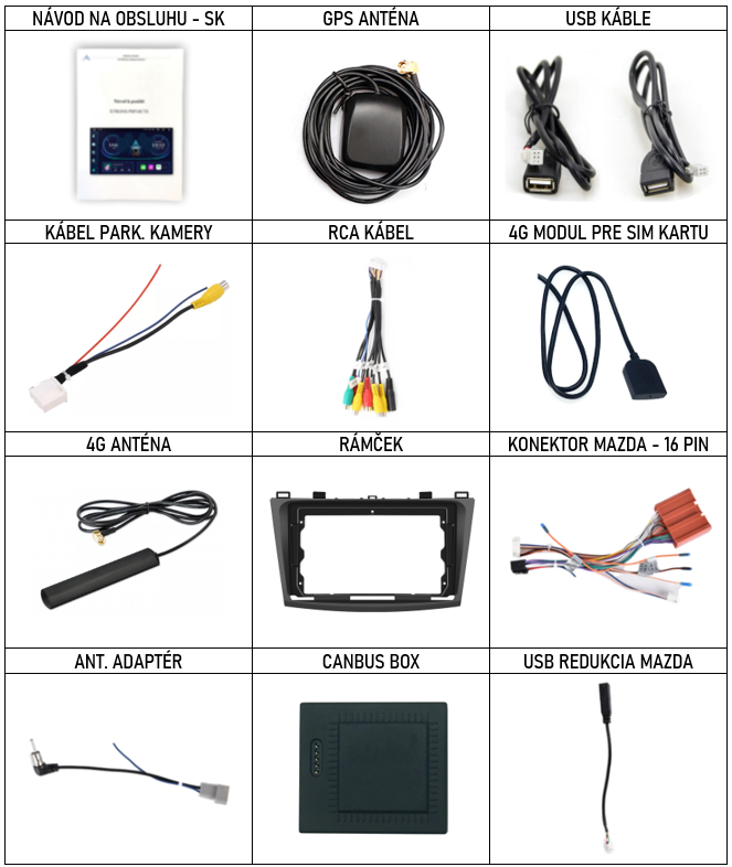 SK Prislusenstvo pre autorádio Xtrons IAP n pre Mazda 3 2 generacia s CarPlay AndroidAuto - evtech.sk